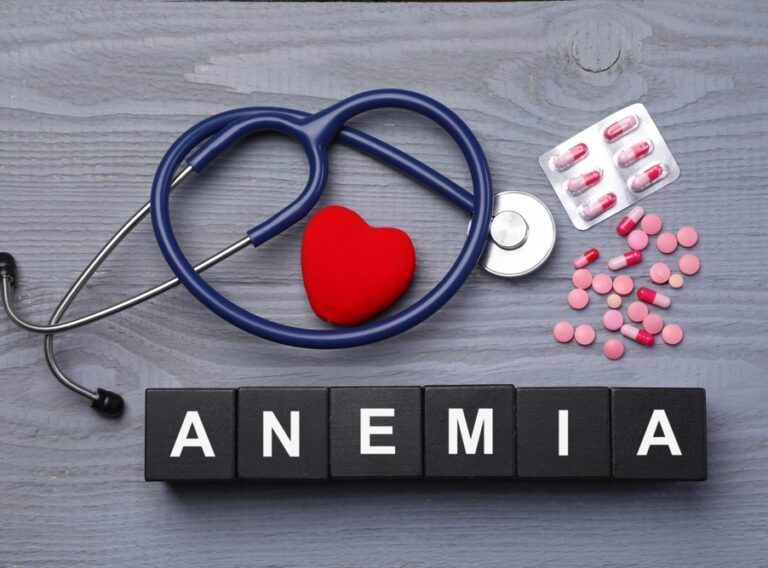 Word,Anemia,Made,With,Black,Cubes,,Stethoscope,,Pills,And,Decorative