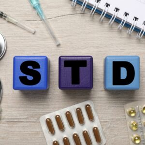 Flat,Lay,Composition,With,Abbreviation,Std,,Pills,And,Stethoscope,On